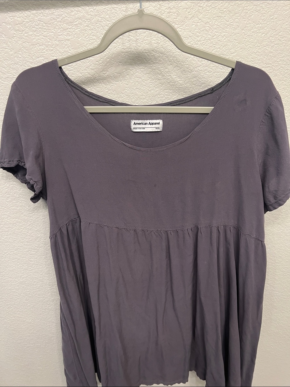 American Apparel Dusty Purple Scoop-Neck Babydoll Top